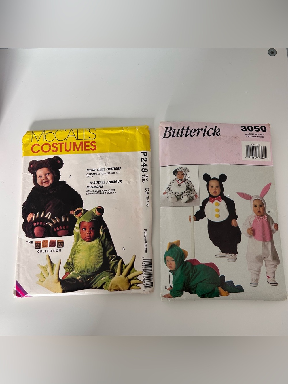 Lot of 2 Vintage Infant Toddler Costume Patterns Uncut Halloween